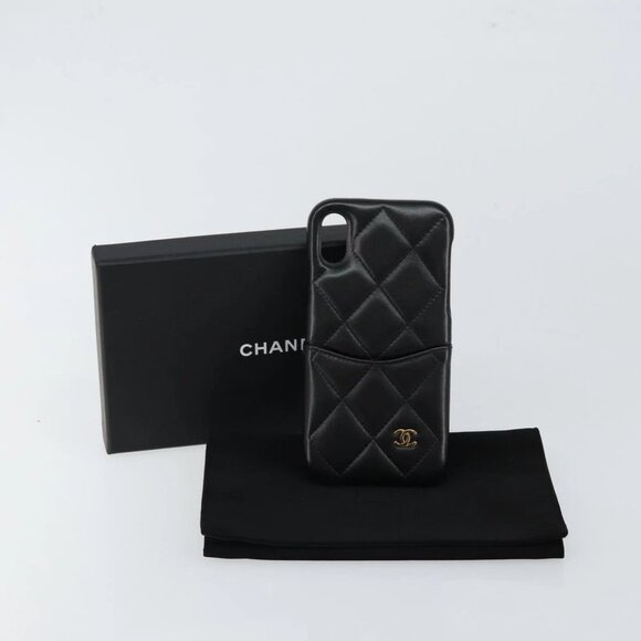 CHANEL Matelasse iPhone Case Lamb Skin Black CC - Picture 8 of 8